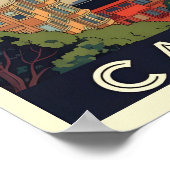 De skyline van San Francisco met glooiende heuvels Poster (Hoek)