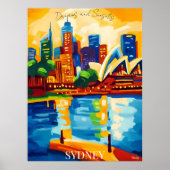 De skyline van Sydney met het Abstracte Fauvist va Poster (Voorkant)