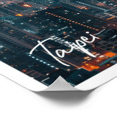 De skyline van Taipei bij schemering Art travel be Poster (Hoek)