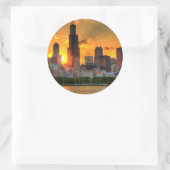De skyline van uitzicht of Chicago vanaf Adler Ronde Sticker (Tas)