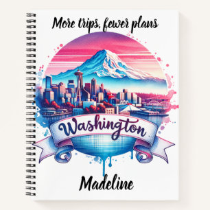 De skyline van Washington bij zonsondergang Notitieboek