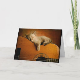 De slaap van de kat op gitaar kaart