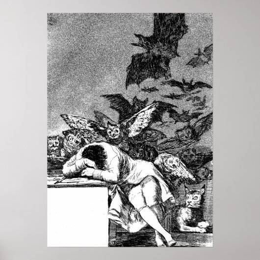 De Slaap Van de Rede Baart Monsters, Goya Poster (Voorkant)