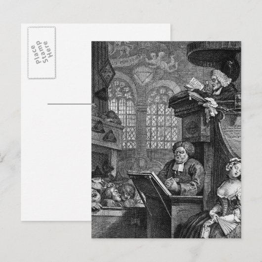 De slaapcongregatie, 1736 briefkaart (Voorkant / Achterkant)