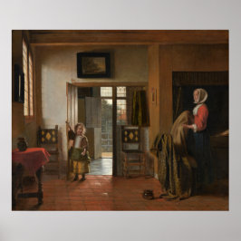 De slaapkamer - Pieter de Hooch Fine Art Poster
