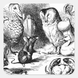 De slaapmuis vertelt een verhaal vierkante sticker