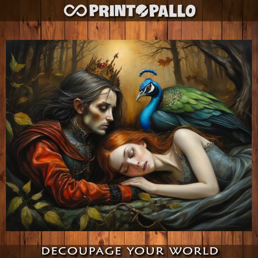 De slaapschoonheid en de prins tissuepapier