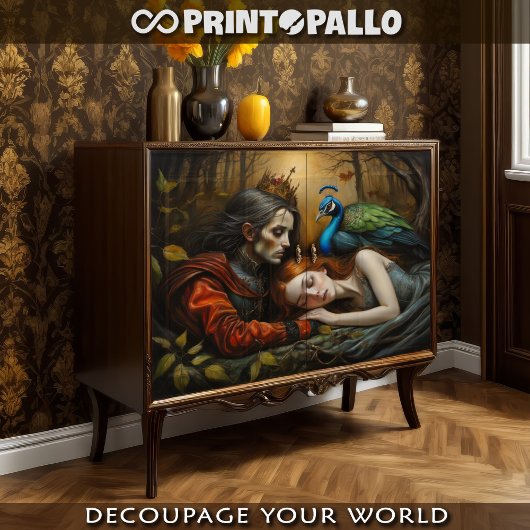 De slaapschoonheid en de prins tissuepapier