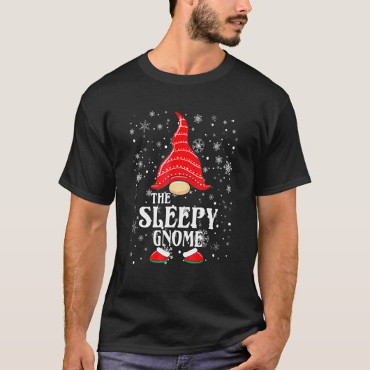 De Slaapse Gnome Matching Familie Kerst P T-shirt (Voorkant)