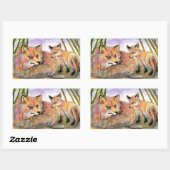 De slaaptijd van Little Fox Rechthoekige Sticker (Vel)