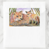 De slaaptijd van Little Fox Rechthoekige Sticker (Tas)
