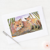 De slaaptijd van Little Fox Rechthoekige Sticker (Envelop)