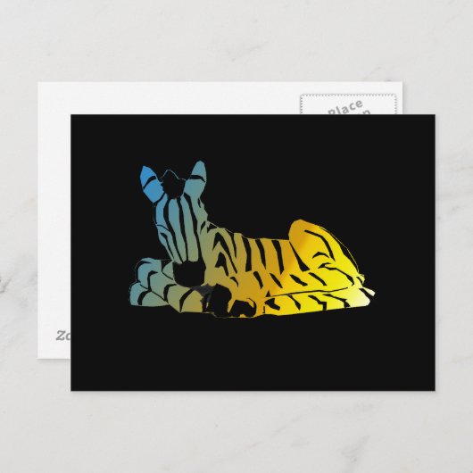 " De slaapzebra " Briefkaart (Voorkant / Achterkant)