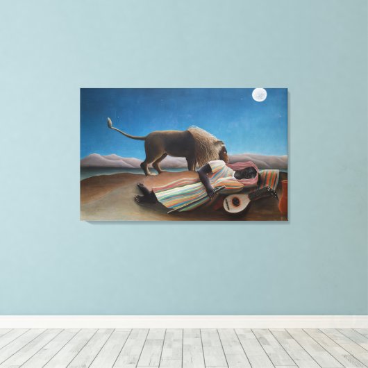 De slaapzigeuner Henri Rousseau | | Canvas Afdruk (Insitu (Houten vloer))