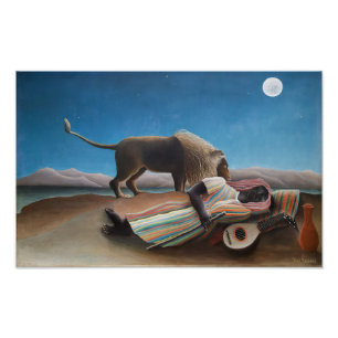 De slaapzigeuner Henri Rousseau     Foto Afdruk