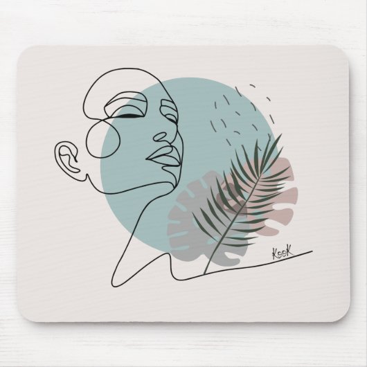 De slaapzuchtige droom van de minimalistische kuns muismat (Voorkant)