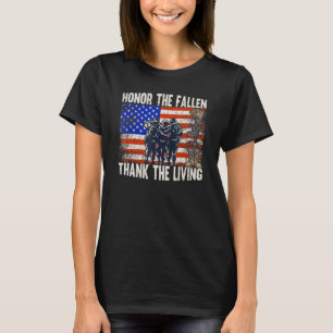 De slachtoffers bedanken de levendige Amerikaanse T-shirt