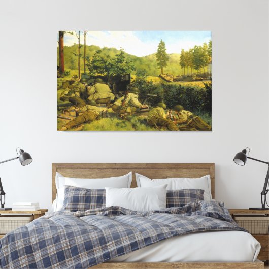 De Slag bij Mortain door Keith Rocco Canvas Afdruk (Insitu (Slaapkamer))