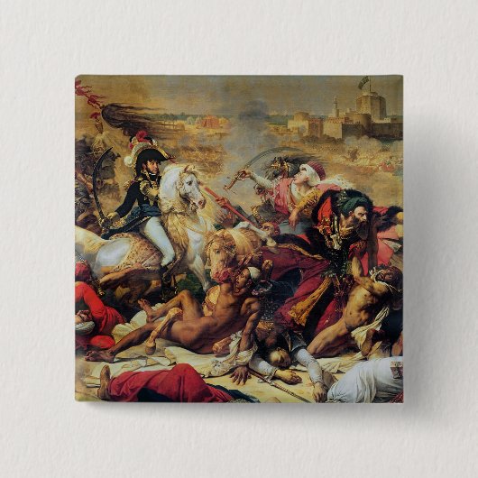 De slag om Aboukir, 25 juli 1799 Vierkante Button 5,1 Cm (Voorkant)