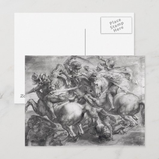 De slag om Anghiari na Leonardo da Vinci Briefkaart (Voorkant / Achterkant)