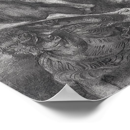 De slag om Anghiari na Leonardo da Vinci Poster (Hoek)