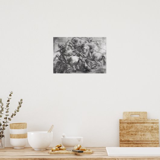 De slag om Anghiari na Leonardo da Vinci Poster (Keuken)