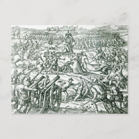 De slag om Cajamarca, 1532 Briefkaart (Voorkant)