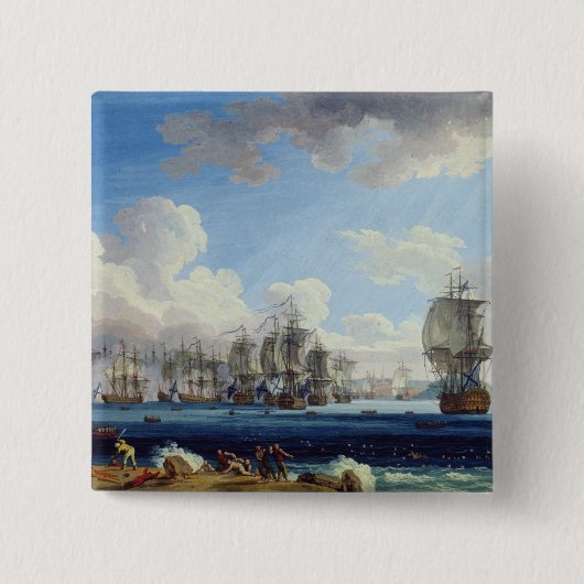 De slag om Chesma op 5 juli 1770 Vierkante Button 5,1 Cm (Voorkant)