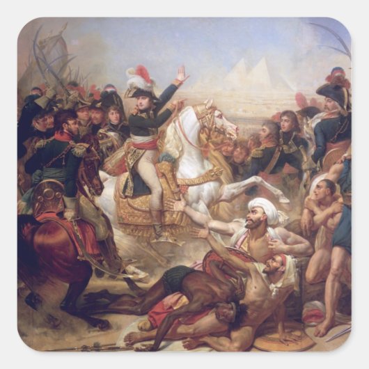 De slag om de Pyramides, 21 juli 1798 Vierkante Sticker (Voorkant)
