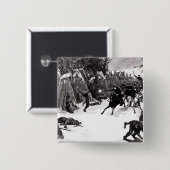 De slag om de wasita vierkante button 5,1 cm (Voorkant /achterkant)