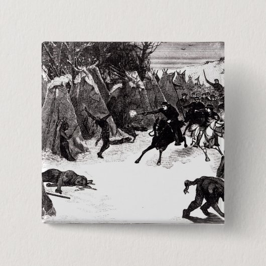 De slag om de wasita vierkante button 5,1 cm (Voorkant)