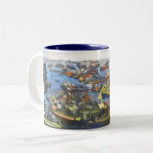 De slag om Lepanto 1571 Tweekleurige Koffiemok (Voorkant links)