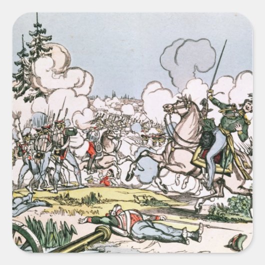 De slag om Moskou, 7 september 1812 Vierkante Sticker (Voorkant)