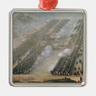 De slag om Poltava, 1750 Metalen Ornament