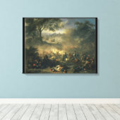 De slag om Poltava in 1709, 1717 Canvas Afdruk (Insitu (Houten vloer))