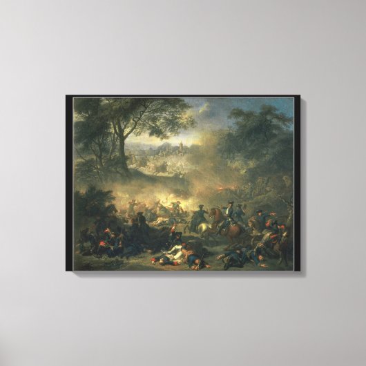 De slag om Poltava in 1709, 1717 Canvas Afdruk (Voorkant)