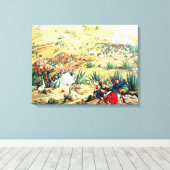 De slag om Puebla, 5 mei 1862 Canvas Afdruk (Insitu (Houten vloer))