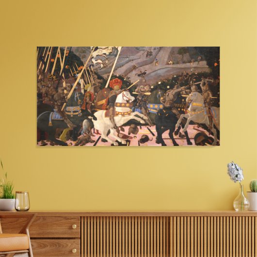 De slag om San Romano (middeleeuwse oorlogsindelin Canvas Afdruk (Insitu (Woonkamer))