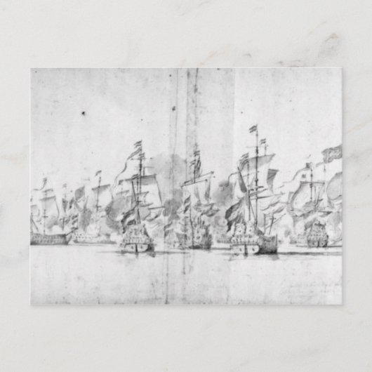 De slag om Solebay, 28 mei 1672 Briefkaart (Voorkant)