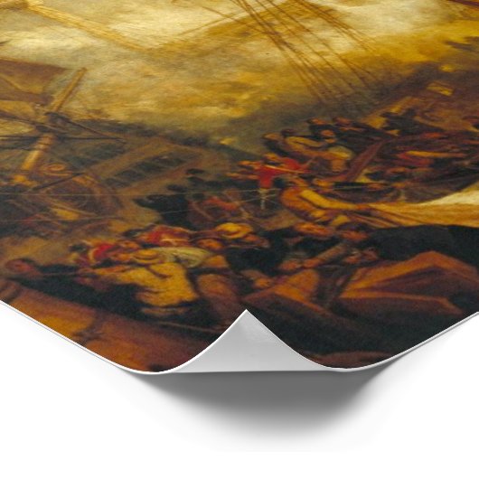 De slag om Trafalgar 1806 J. M. William Turner Poster (Hoek)