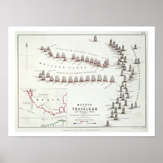 De slag om Trafalgar, 21 oktober 1805, Br. Poster (Voorkant)