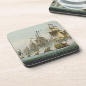 De slag om Trafalgar, 21 oktober 1805, Engrav Onderzetter (Linkerzijde)