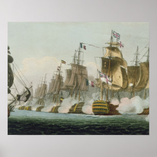 De slag om Trafalgar, 21 oktober 1805, Engrav Poster