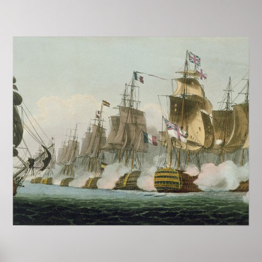 De slag om Trafalgar, 21 oktober 1805, Engrav Poster (Voorkant)