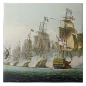 De slag om Trafalgar, 21 oktober 1805, Engrav Tegeltje (Voorkant)
