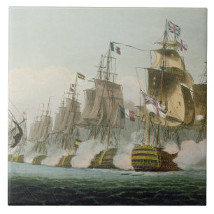 De slag om Trafalgar, 21 oktober 1805, Engrav Tegeltje
