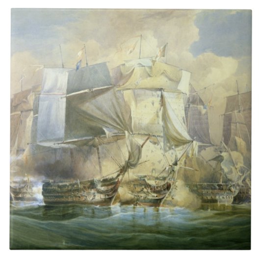 De slag om Trafalgar, het begin van de Acti Tegeltje (Voorkant)