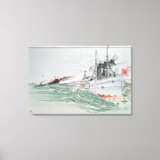 De slag om Yalu, 17 september 1894 Canvas Afdruk (Voorkant)