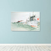 De slag om Yalu, 17 september 1894 Canvas Afdruk (Insitu (Houten vloer))