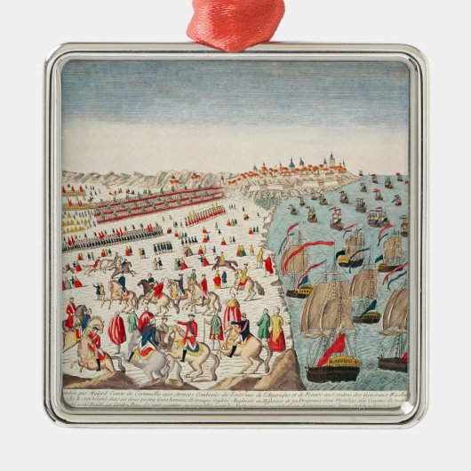 De slag om Yorktown, 19 oktober 1781 Metalen Ornament (Voorkant)